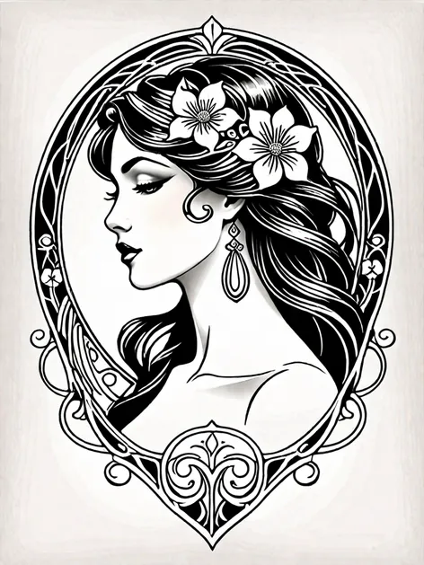 art nouveau tattoo