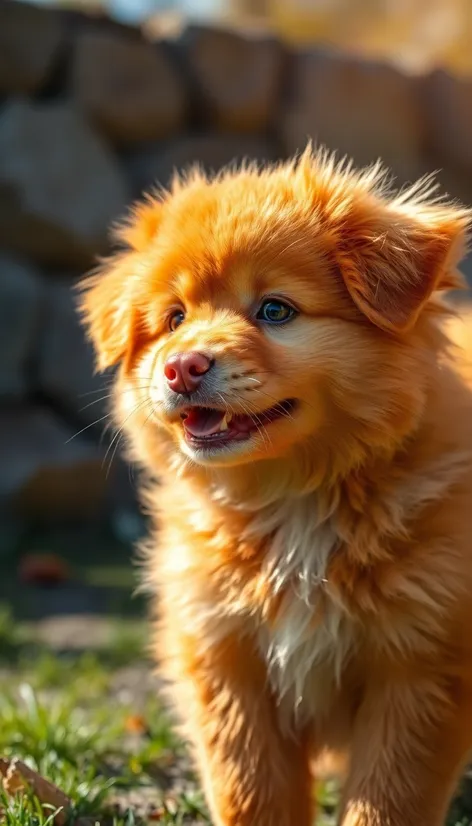 orange fluffy dog