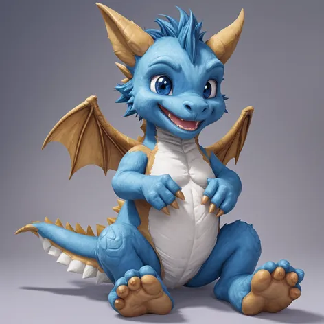 blue baby dragon with