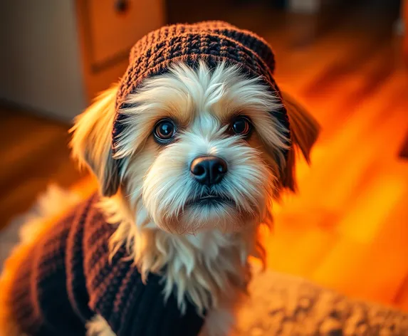 dog with beanie