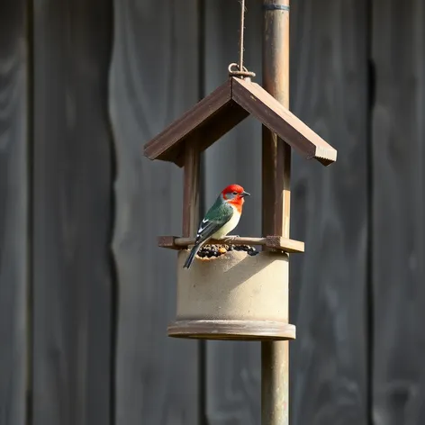 bird feeder on pole