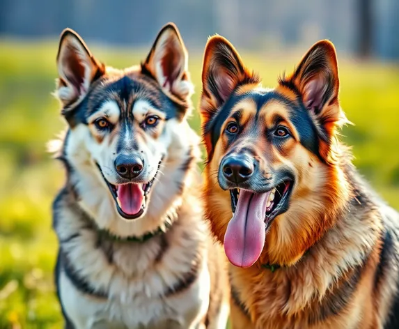 husky and german shepherd