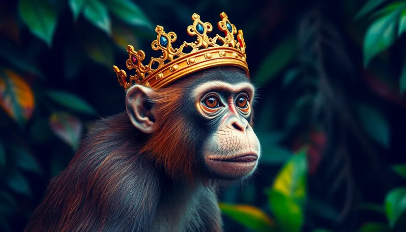 monkey wearing crown