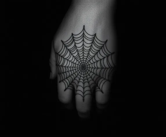 spider web hand tattoo