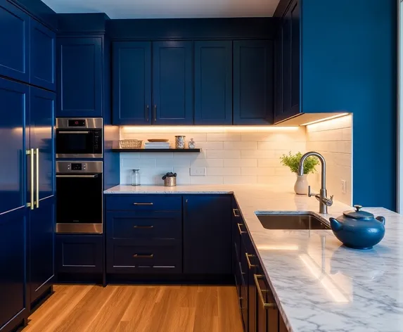 navy kitchen cabinets