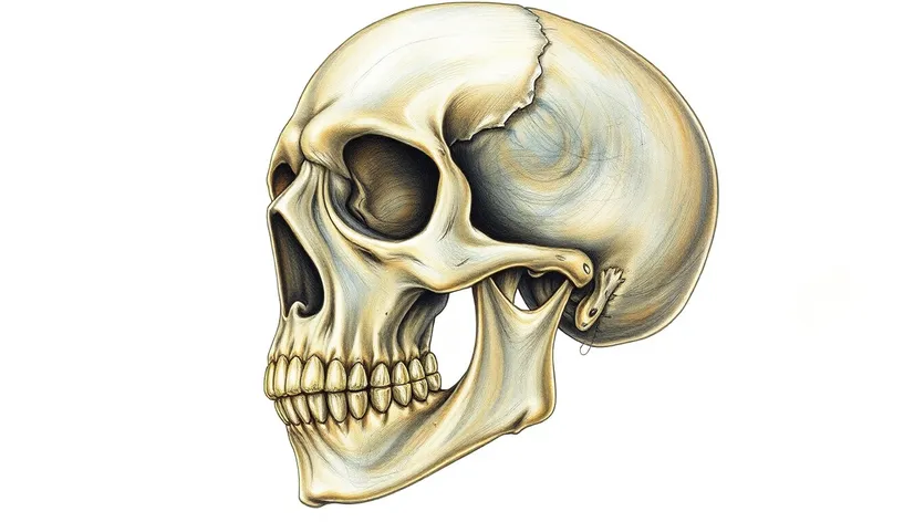 hyper realistic skull drawing