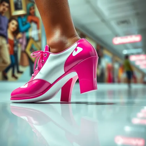 pink and white shoe