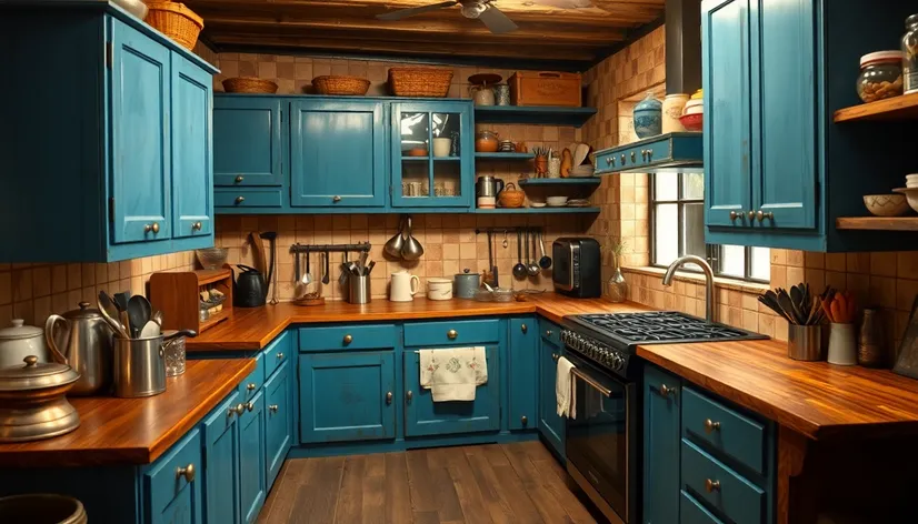 blue cabinets