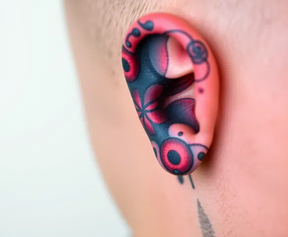 behind ear tattoos male