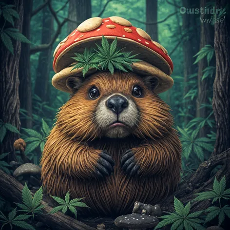 beaver mushroom hat with