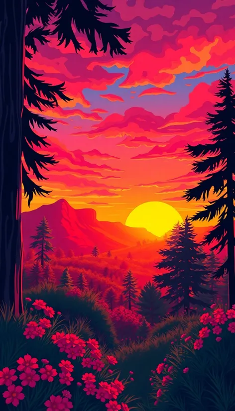 sunset cartoon picture