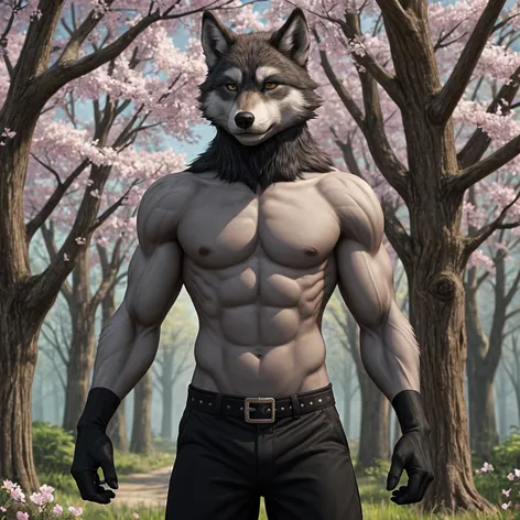 An anthropomorphic Male Wolf