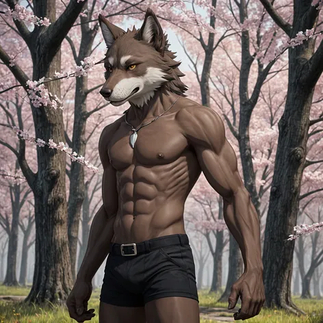 An anthropomorphic Male Wolf