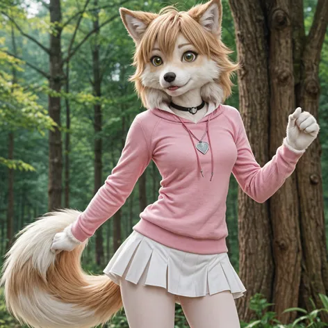 Wolf, Femboy, Pink Sweater,