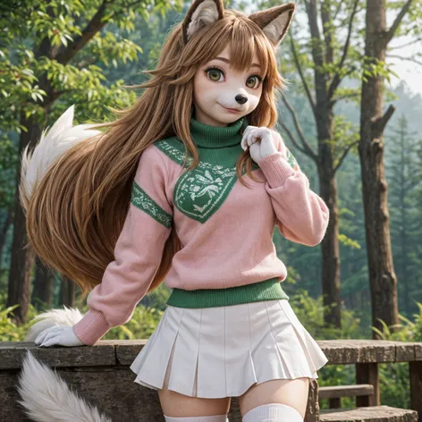 Wolf, Femboy, Pink Sweater,