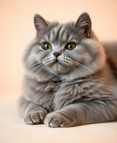 chubby grey cat