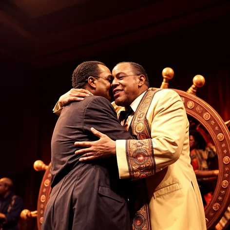 Louis Farrakhan hugging Elijah