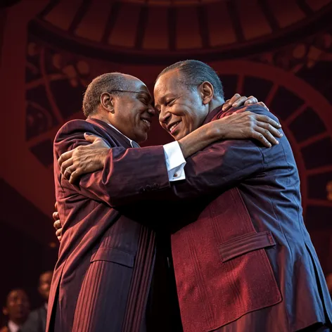 Louis Farrakhan hugging Elijah