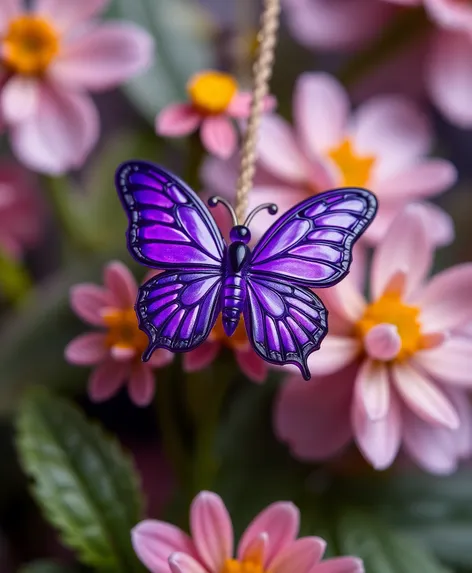 purple butterfly bead