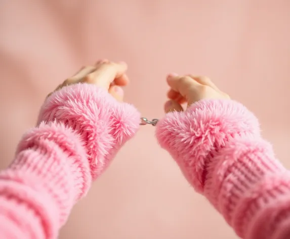 pink fuzzy handcuffs