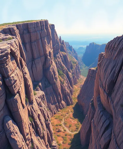 a cliff from above