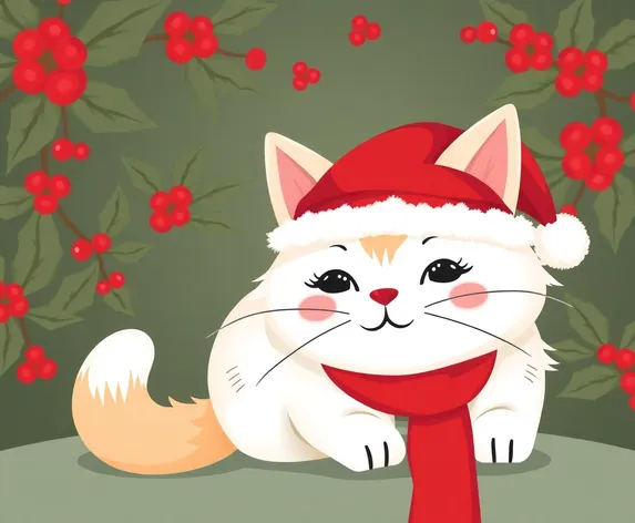 christmas cat drawing easy