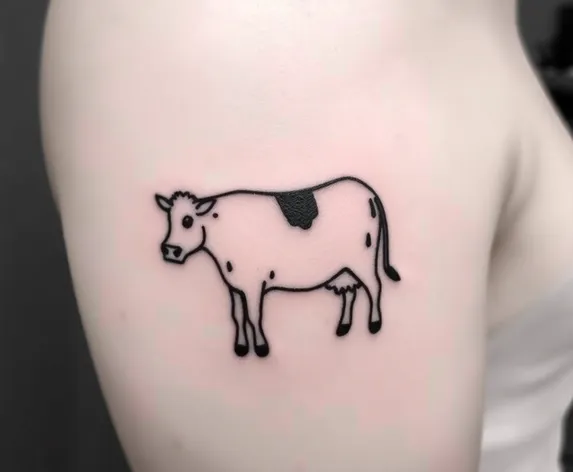 minimalist cow tattoo