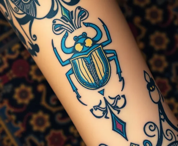 blue scarab tattoo