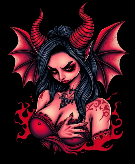 woman demon tattoo