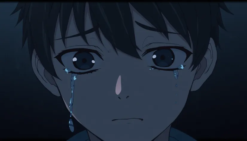 anime boy crying