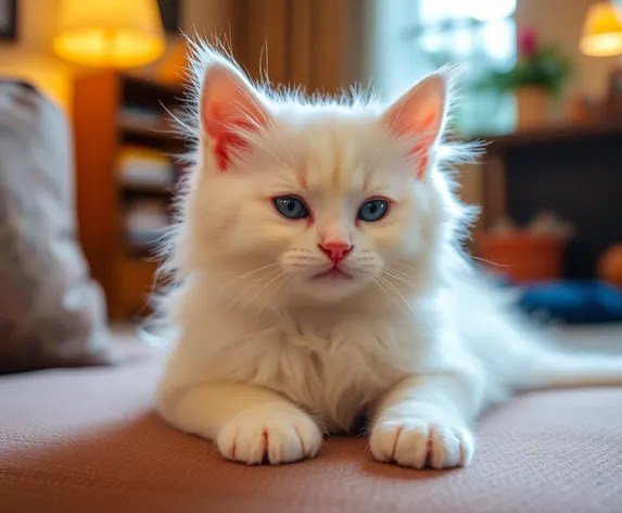 white fluffy kitty