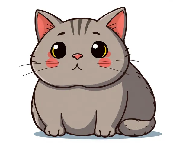 fat grey cat cartoon