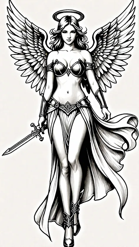 warrior angel tattoo