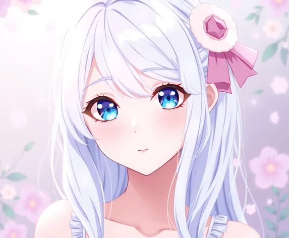 white hair blue eyes