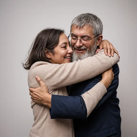 Two people hugging