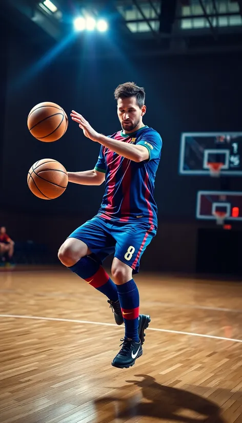 messi playing basketball