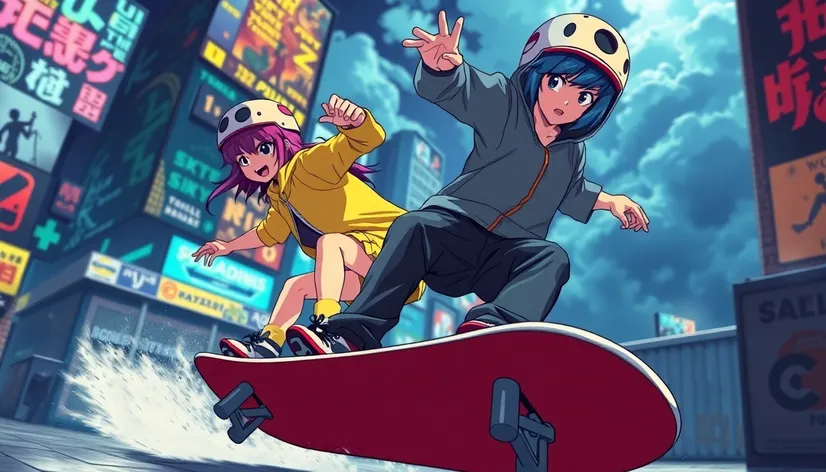 skateboarding characters anime