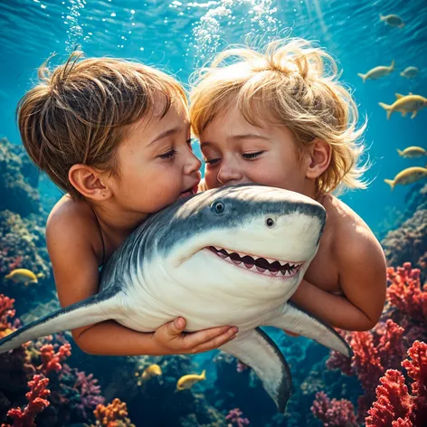 Two kids kissing a