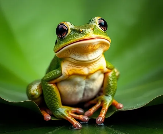 a frog standing up