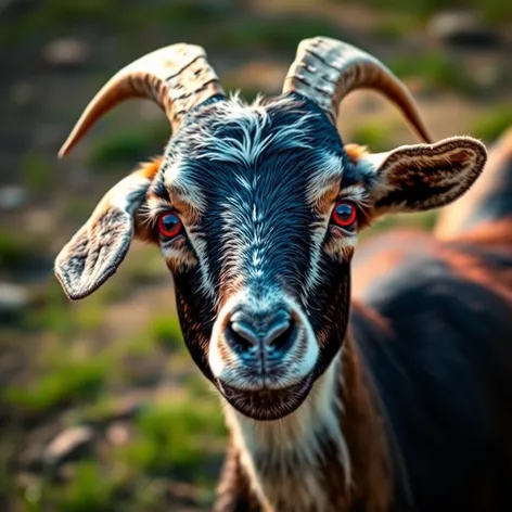 goat with red eyes