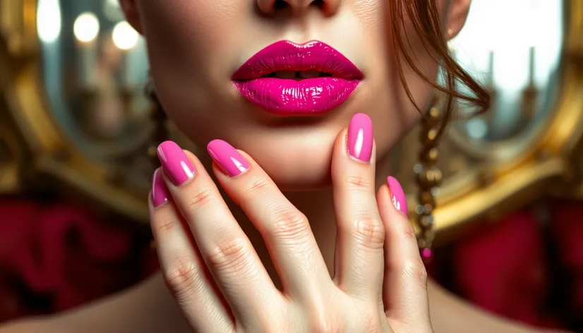 lipstick nails