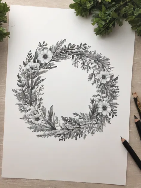 wreath drawing