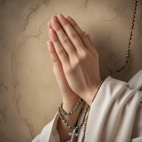 praying hands with rosary