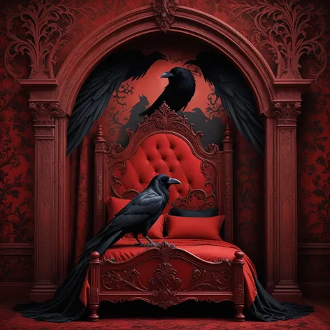 raven on a red