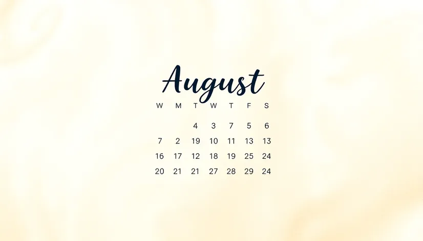 beachy august calendar free