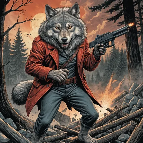 wolf at war with