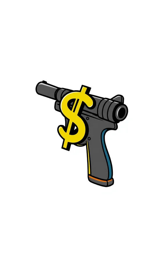 dollar sign gun cartoon