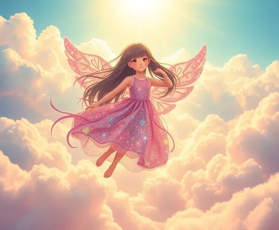 girl flying like fairy