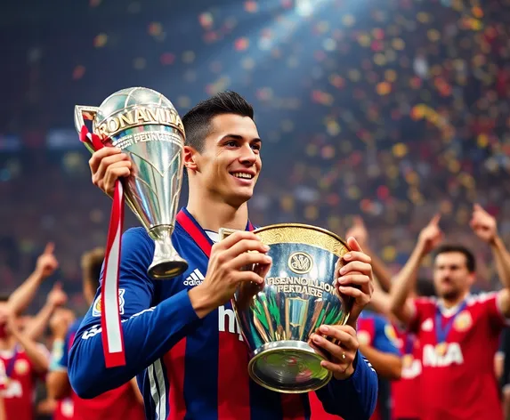 cristiano ronaldo holding trophy