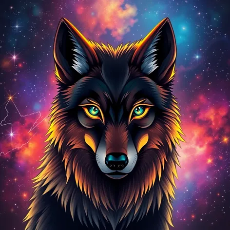 galaxy anime wolf